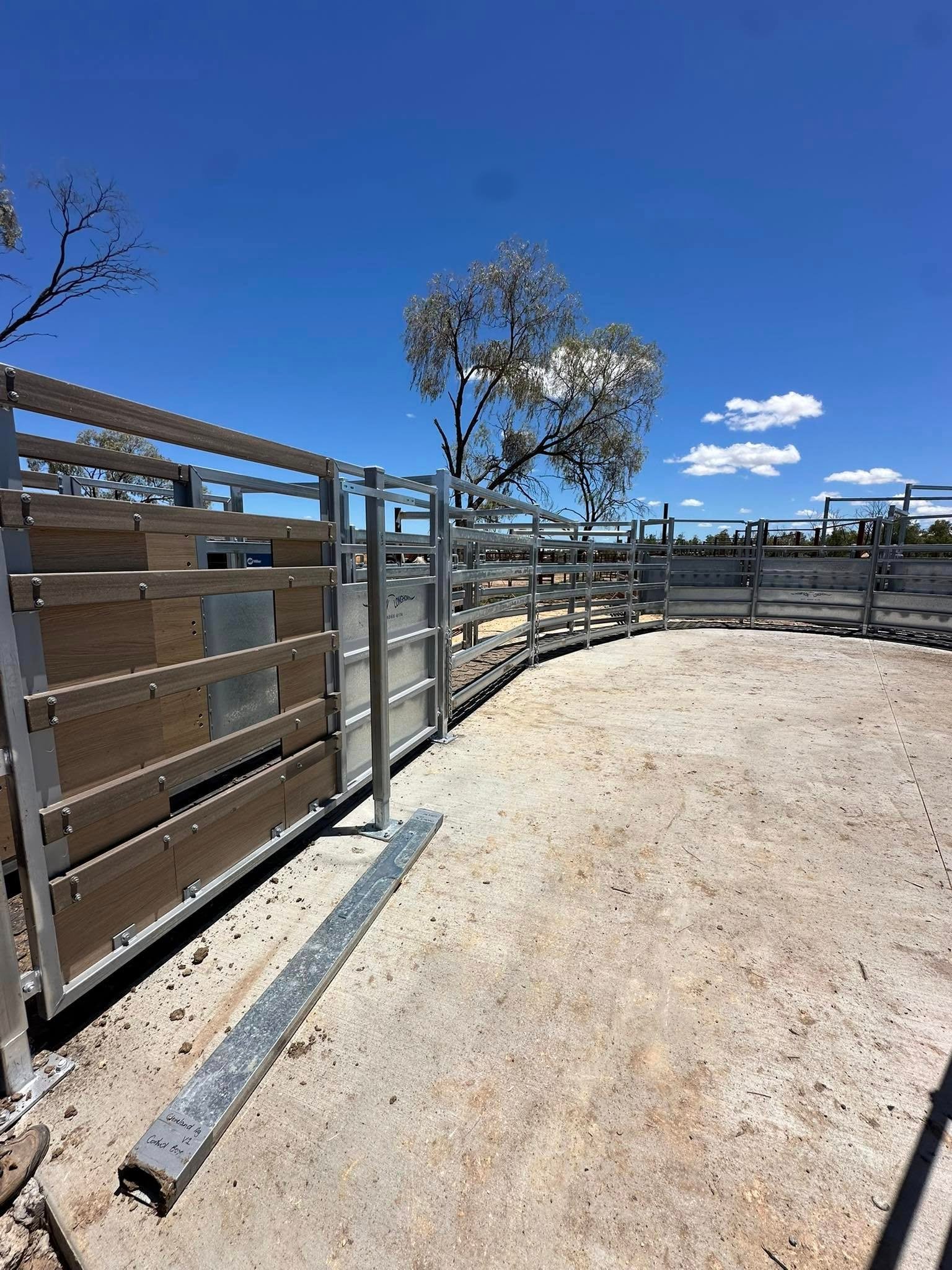Race lane with concrete pad